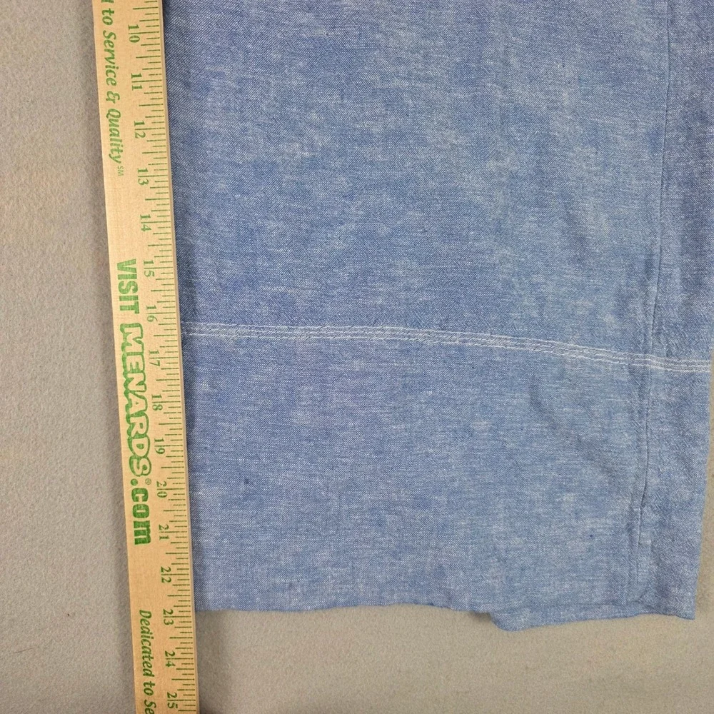 Banana Republic Antique Blue Linen Blend High Rise Wide Leg Cropped Pants XL